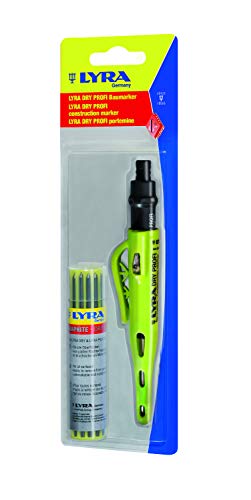 Lyra 4498103 - Matita professionale con ricariche Dry-Leads (grafite), per tutte le superfici, con temperino