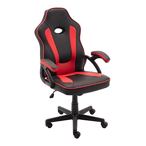 play haha. Sedia da Gaming in Stile Racing, Girevole da Ufficio, Sedia ergonomica, con Supporto Lombare, Sedia da Lavoro Regolabile in Similpelle, con Alzata a Gas, Testata SGS PH094 Rosso