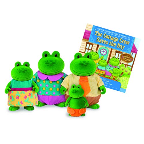 Li'l Woodzeez – Croakalily Frog Family – Set di 5 giocattoli con animali in miniatura e libro delle storie – giocattoli e accessori per bambini dai 3 anni in su.