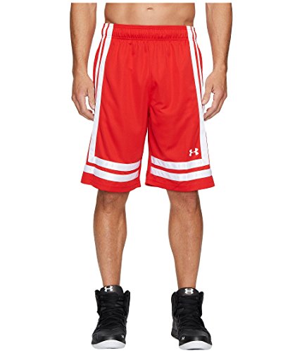 Under Armour UA Baseline 10In Short 18, Pantaloncini Uomo, Rosso (Red/White/White 600), L