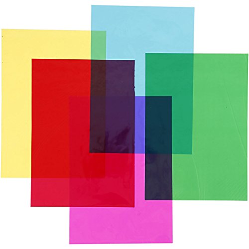 Cellophane, formato A4, 21 x 30 cm, 25 microcm, Colori, 100 fogli assortiti