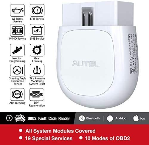 Autel - MaxiAP AP200 OBD2 Scanner Adattatore diagnostico per Auto, con Tutti i sistemi diagnostici, 19 funzioni Speciali, AutoVin (Edizione Bluetooth MaxiCom MK808)