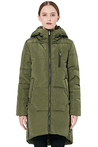 Orolay Donna Elegante Piumino Inverno Giacca con Cappuccio Verde S