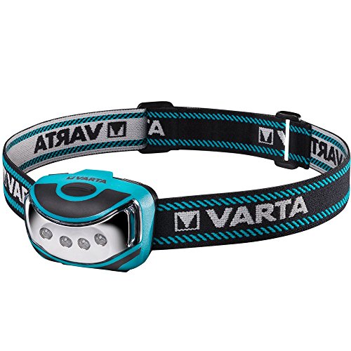 Varta Torcia da Testa Outdoor, Nero/Blu, 4 LED