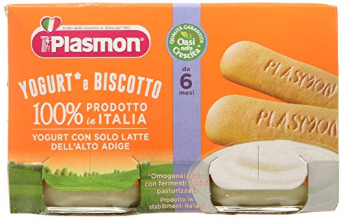 Plasmon Omogeneizzato di Yogurt Biscotto Sdn - 24 Vasetti da 120 gr