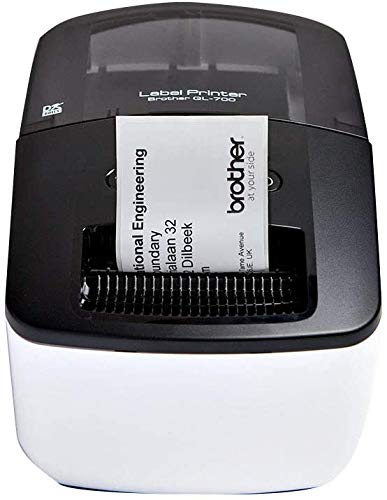 Brother QL700 Stampante per Etichette, Collegabile a PC, Plug&Print, Rotoli DK fino a 62 mm, 93 Etichette al Minuto, senza Wi-Fi, Stampa in Nero
