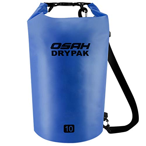 Borse Impermeabile Sacca Dry Bag 5L 10L 15L 20L 30L con Tracolla Regolabile per Spiaggia Sport d'Acqua Trekking Kayak Canoa Pesca Rafting Nuoto Campeggio (Blu scuro, 10L)