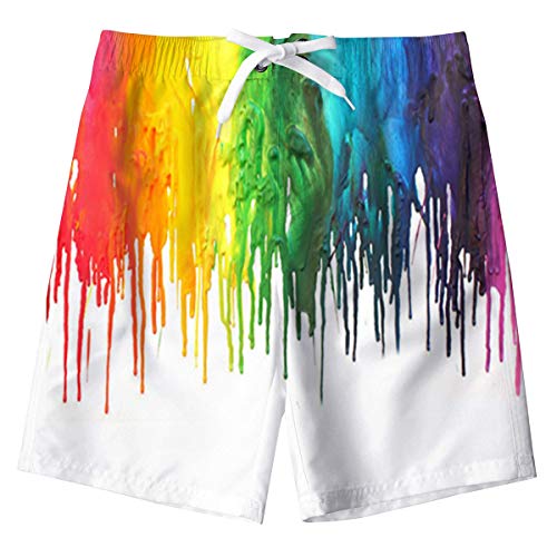 Spreadhoodie Dipingere Bicchierini del Bordo della Spiaggia dello Swimwear della Spiaggia 3D Graffiti Stampato dei Bambini di dei Capretti di Estate dei Ragazzi per la Vacanza 14-16 Anni