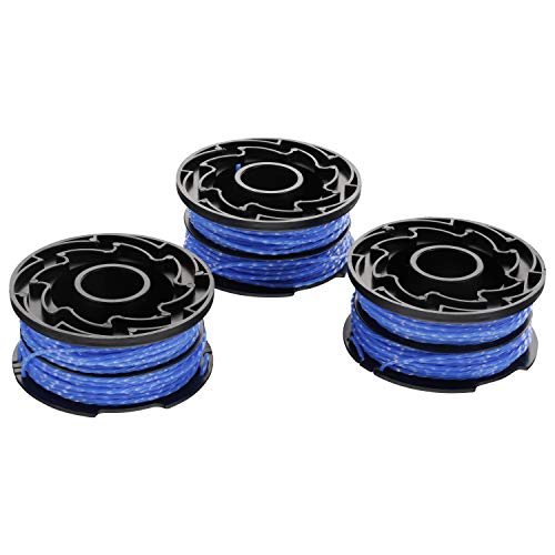 BLACK+DECKER A6441X3-XJ Set 3 Rocchetti Filo Nylon Reflex, 3 x 6 m, 1.5 mm, Colore Azzurro