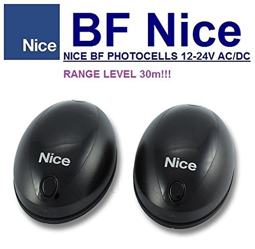 NICE BF Sensore fotocellule/Sicurezza/infrarossi sensore di sicurezza con 30 m campo di L'. 12 VAC/24 VDC, No/NC. Safety Beam.