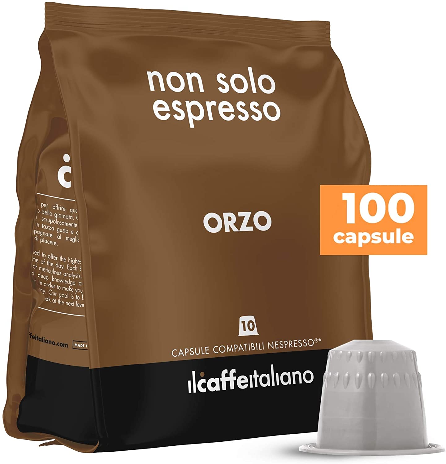 Il Caffè Italiano - 100 Capsule Orzo - Compatibili con Macchine da caffè Nespresso - Frhome