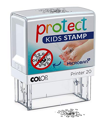 Colop 155262 Printer 20 Protect Kids - Timbro con protezione antibatterica e placca di testo
