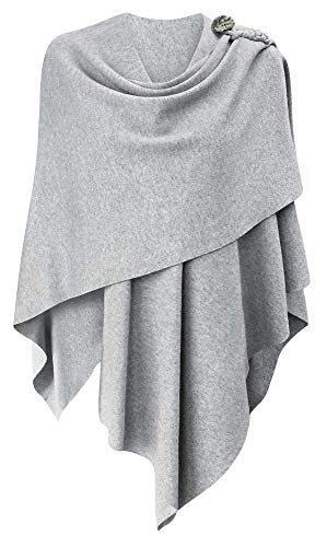 Donna Poncho involucro dello scialle finemente drappeggiato lavorato a maglia del cardigan del capo anteriore trasversale sciarpa per tempo freddo/Aria condizionata Places