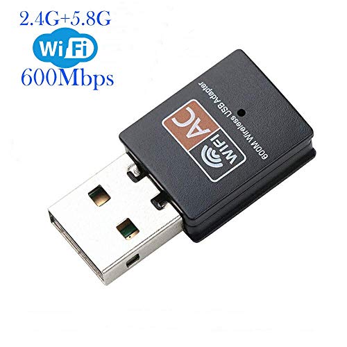 ElecMoga Adattatore USB WiFi Dongle, 600Mbps Adattatore WiFi Dual-Band 2.4/5GHz Mini Ricevitore Adattatore di Rete Wireless Supporta Windows 10/8/7/Vista/XP/2000 Mac OS X 10.4-10.15 (aggiornato)