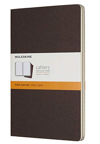 Moleskine Coffee Brown Large Ruled Cahier Journal (Set of 3)