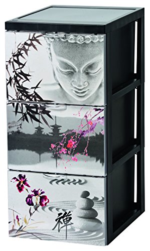 Iris Ohyama, disegno armadietto di immagazzinaggio con tre cassetti - Stile Chest - SCF-303, plastica, oggetto Giappone, 45 L, 29 x 39 x 61,5 cm