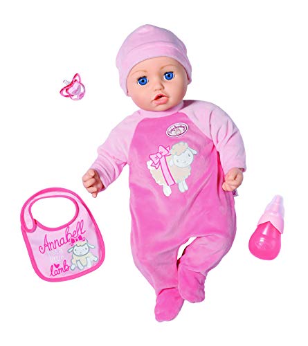 Baby Annabell, Bambola con funzioni Annabell, 43 cm, suoni e movimenti realistici, pianga, rigoli, 3 accessori inclusi, giocattolo per bambini dai 3 anni