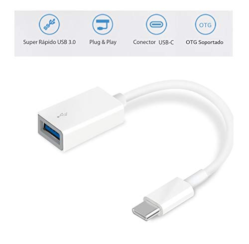 TP-Link Adattatore USB C a USB 3.0, Connettore Tipo C a USB A per Trasmissione Dati e Caricare, OTG, Compatibile con Windows, MacOS, ChromeOS, Linux e Android(UC400)