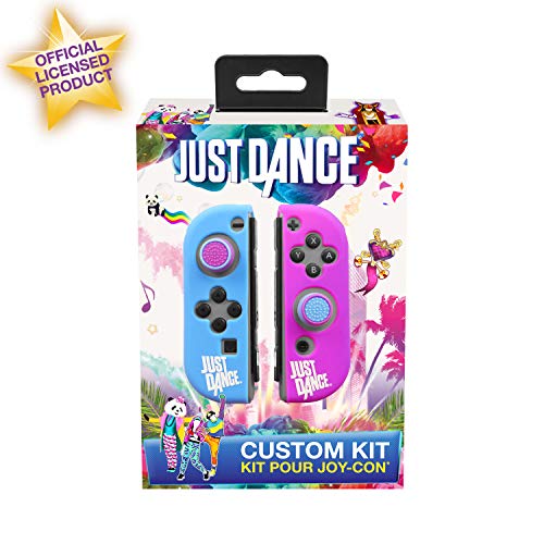 Just Dance 2019 - Kit personalizzato - Custodie in silicone di protezione per JoyCon, guscio morbido antiscivolo con accessori di precisione (Thumb grip Caps) per Nintendo Switch Joy-Con controller