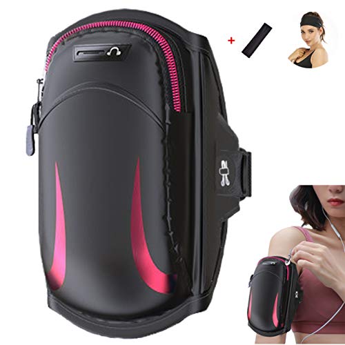 Fitness - Fascia da braccio sportiva con porta monete e custodia per smartphone fino a 6,5 pollici, compatibile con iPhone 6s 7 8 XS X Plus, Samsung Galaxy S7 S8 S9, Edge, Note 8, Pixel 2, Huawei