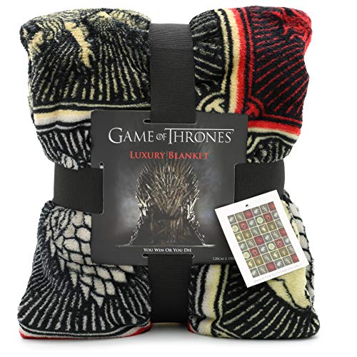 Game of Thrones Gifts Merchandise Got Coperta Super Soft Bed Throw Stark Lannister Targaryen Greyjoy Baratheon Tyrell Great House Simboli Westeros