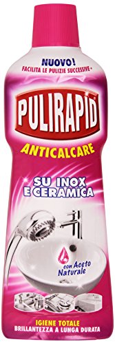 Pulirapid - Anticalcare, Detergente per Inox e Ceramica, con Aceto Naturale - 8 pezzi da 750 ml [6 l]