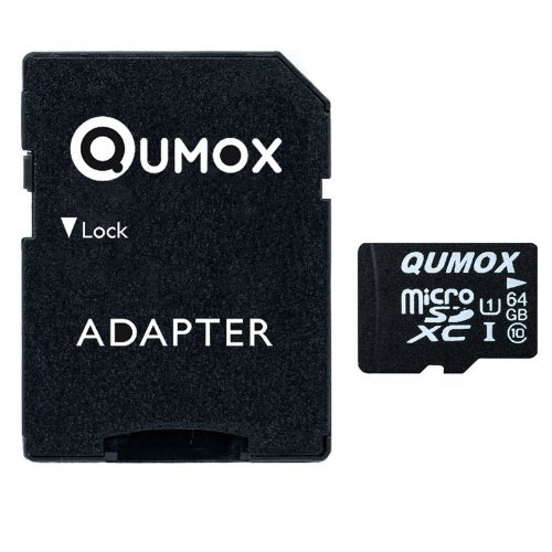 QUMOX 64GB Scheda memoria MICRO SD MEMORY CARD CLASS 10 UHS-I da 64 GB ad alta velocità Velocità di scrittura 20 MB / s Velocità di lettura fino a 40MB / S