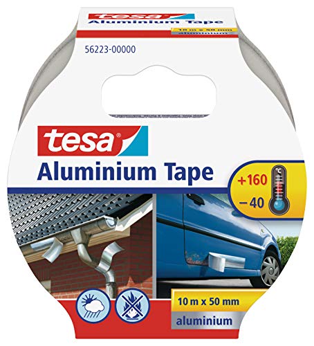 Tesa TE56223-00000-11 Cinta reparación de aluminio 10mx50mm Plata, Standard, 10m x 50mm