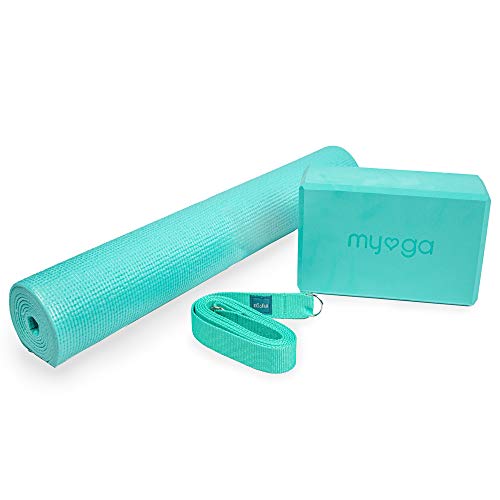 Myga Yoga Starter Kit Unisex-Adulto, Turchese, 150705 cm