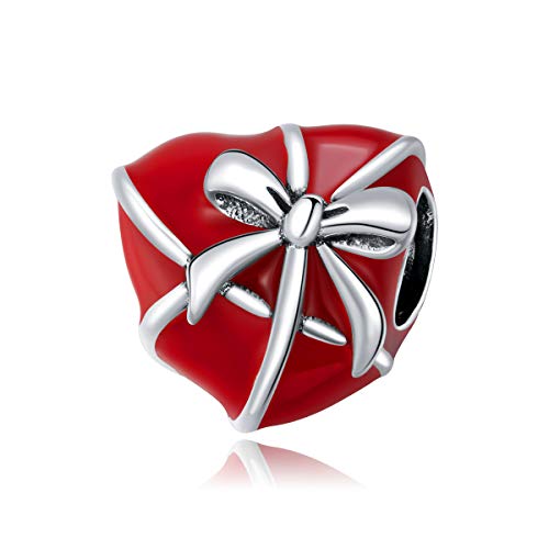 Charm a forma di cuore in argento Sterling 925, compatibile con braccialetti Pandora