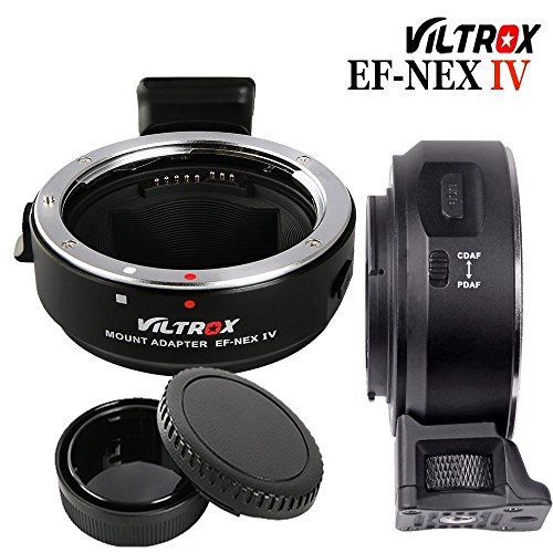 VILTROX EF-NEX IV - Adattatore per messa fuoco automatica, per adattare obbiettivi Canon EOS EF EF-S alle fotocamere Sony con attacco E Sony NEX/A7III/A9/A7RIII/A7RII/A7II/A7S/A7R/A7/A7m2/A7m3