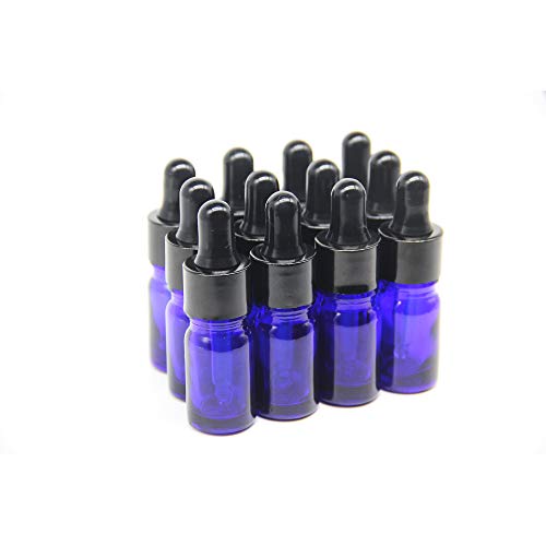 Yizhao Blu Bottiglie Contagocce Vetro 10 ml, con Pipette Contagocce Vetro, per Laboratorio,Olio Essenziale, Aromaterapia– 12 Pcs