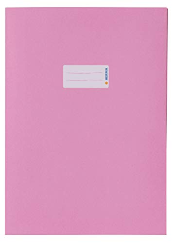 HERMA 7048 - Copertina per quaderno, formato A4, con spazio per scrivere, in carta riciclata resistente e colori accesi, colore rosa