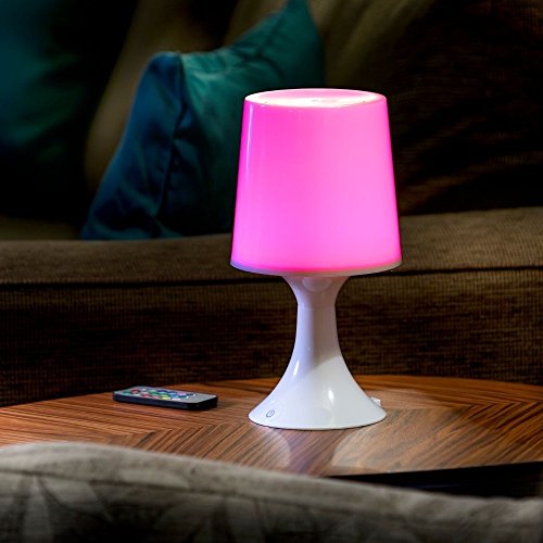 Auraglow Mood Light LED con Telecomando Cambia Colore a Batteria Wireless/Lampada da Tavolo o Comodino USB