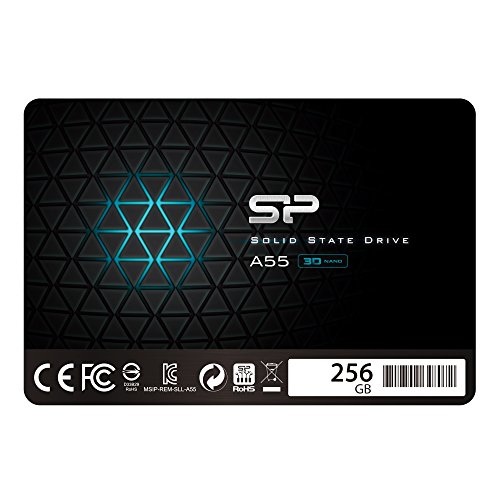 Silicon Power SSD 256GB 3D NAND A55 SLC Cache Performance Boost 2.5 Pollici SATA III 7mm (0.28