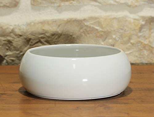 Pollice Verde Vaso Ciotola per Piante e Bonsai in Ceramica Bianco diam. cm. 20