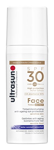 Ultrasun Face Gel Solare Idratante Antietà Tinté Tono Miele (SPF 30) - 50 ml.