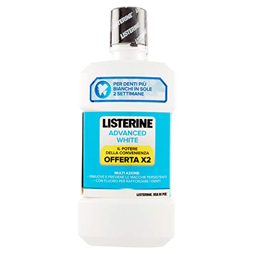Listerine - Collutorio Advanced white, 2 pezzi (500 ml x 2)