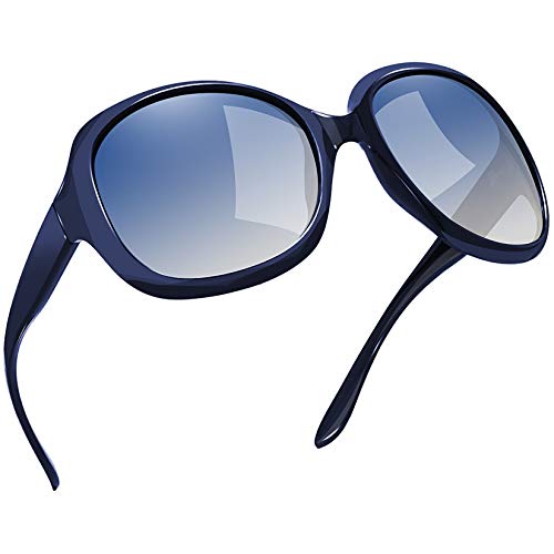Joopin Occhiali da Sole Polarizzati da Donna Grande Graduati Fashion Oversize Specchiati Lenti Polarizzate Antiriflesso Protezione UV (Lente Blu Sfumati)