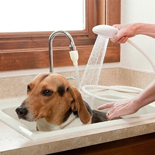 Soffione doccia portatile, multifunzione, per cani e gatti, soffione doccia a spruzzo, colino per vasca da bagno, lavandino per lavare i capelli dell’animale domestico