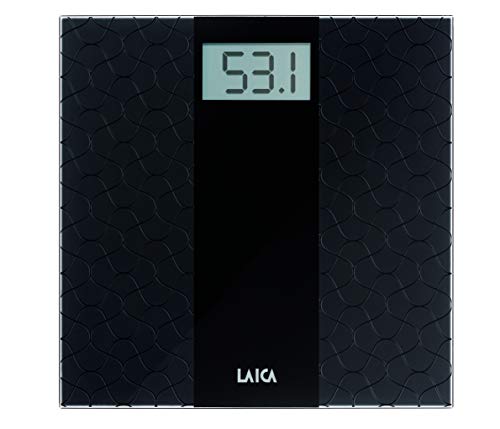 Laica Ps1069 Bilancia Pesapersone Elettronica Black Elegance con Display Extra Large, 180 Kg