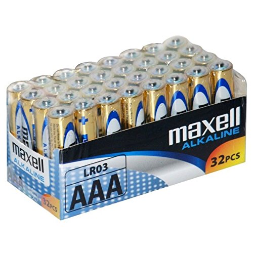 Maxell LR03 - Batterie alcaline ministilo AAA, pacco scorta da 32