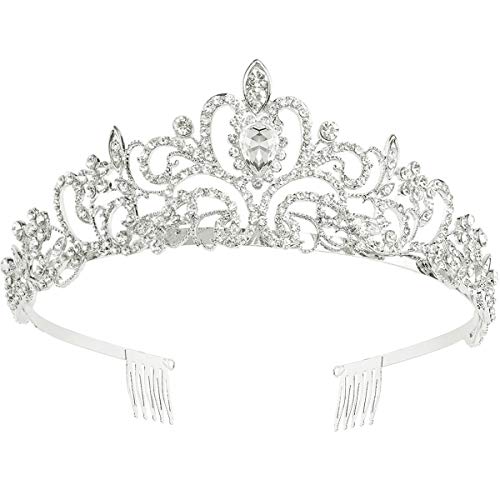 Makone Tiara Corona di Cristallo con Strass Pettine per la Cerimonia Nuziale Corona Prom Dresses Pageants Princess Parties Birthday (Stile Pettine 4)