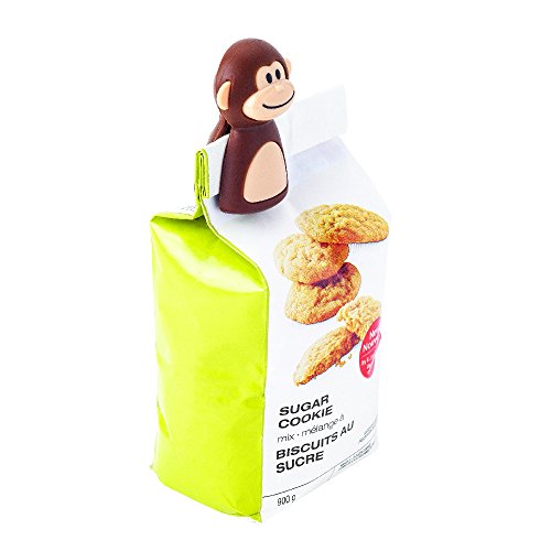 Joie Kitchen Gadgets 77729 2 clip per borsa a forma di scimmia, plastica, Marrone/beige