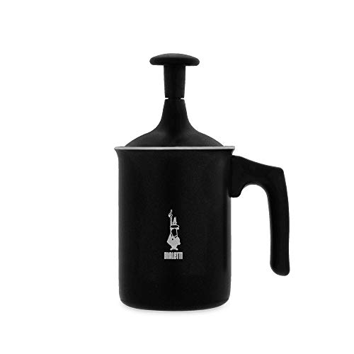 Bialetti  Tutto Crema Schiumalatte (Con Colino Doppio per Una Schiuma Robusta), 3 Tazze, Nero, Alluminio, Nero, 3 Tazze