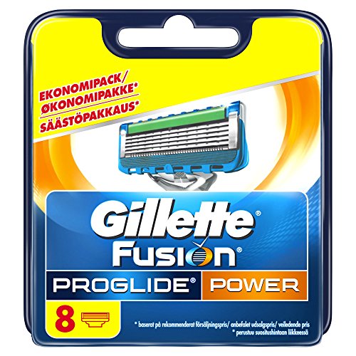 Gillette Fusion ProGlide Power Set di Lamette di Ricambio per Rasoio, 8 Pezzi