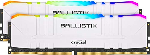 Crucial Ballistix BL2K8G36C16U4WL RGB, 3600 MHz, DDR4, DRAM, Memoria Gaming Kit per Computer Fissi, 16GB (8GBx2), CL16, Bianco