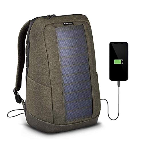 Sunnybag ICONIC Zaino Solare | per caricare smartphone, laptop, e altri dispositivi USB con energia solare | con pannello solare da 7 Watt, volume di 20l e scomparto per laptop da 17