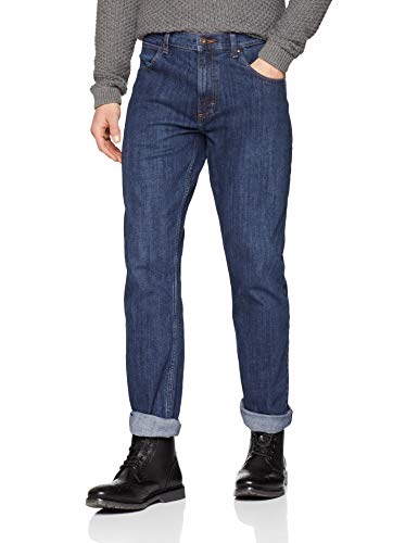 Wrangler Authentic Straight Jeans, Blu (Dark Stone 098), 36W / 34L Uomo