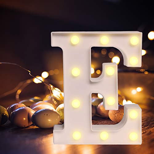 Lettere dell'alfabeto luminose a LED, luce bianca calda, decorazione per casa, feste, bar, matrimoni, festival. E